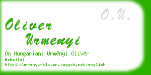 oliver urmenyi business card